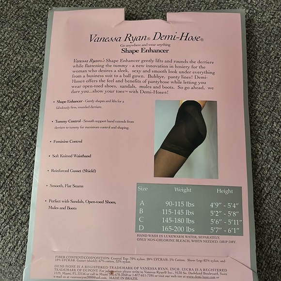 Vanessa Ryan Demi hose Capri Links shape enhancer nude size D - Picture 5 of 8